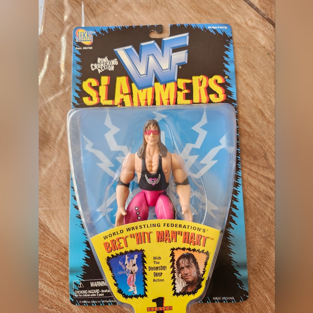 WWF Slammers Bret 'Hit Man' Hart Action Figure 1998 By Jakks